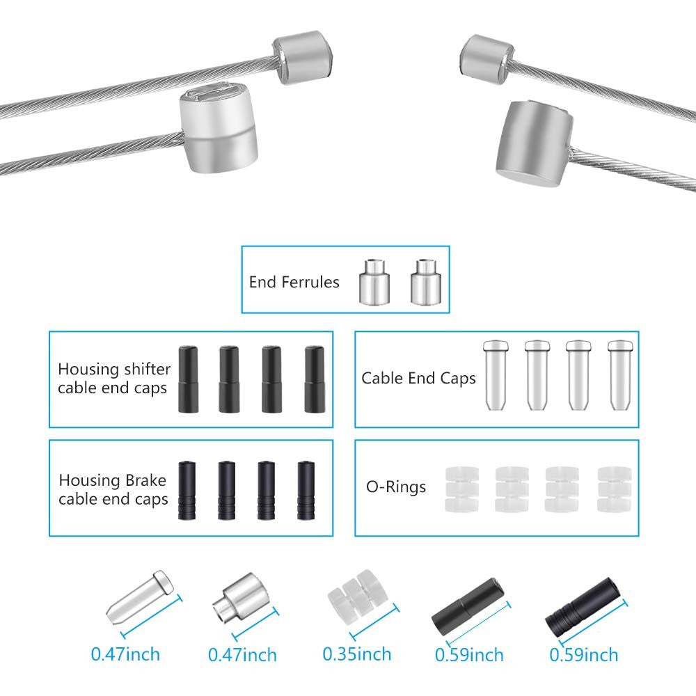 4-Piece Bicycle Brake and Shifter Cable Set for Mountain Bikes