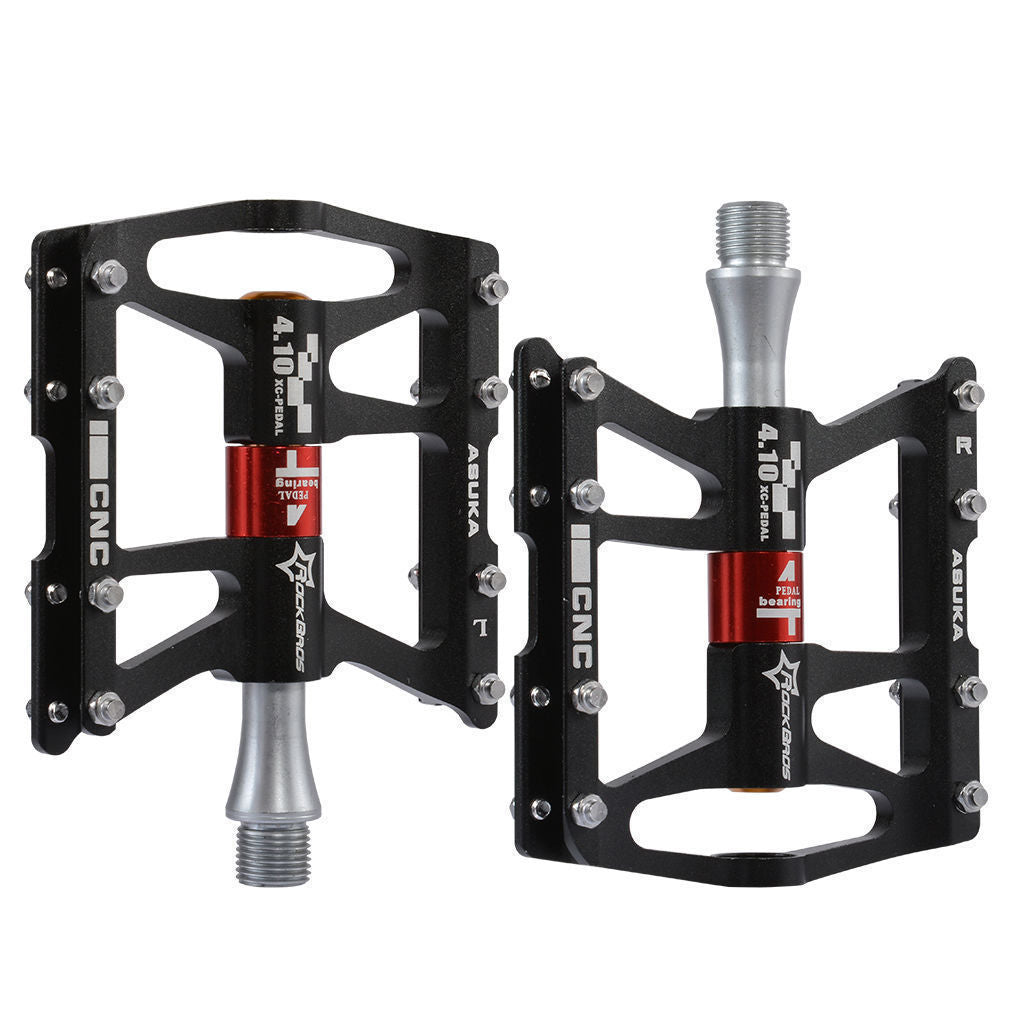 Bike Pedals Flat Aluminum Alloy 4 Bearings 9/16" Platform Cycling Accessories