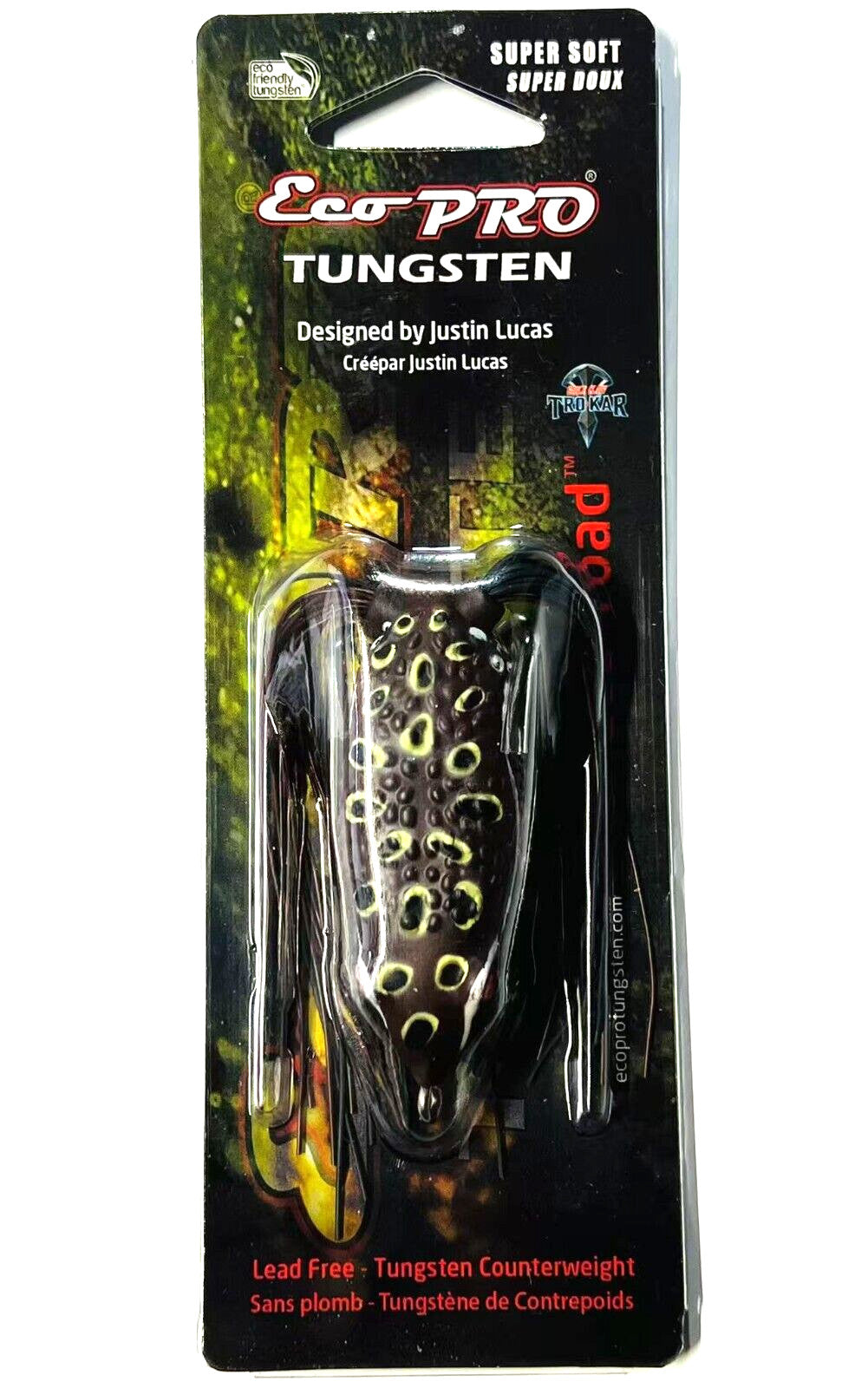 Bass Fishing Frog Lure - Eco Toad Hollow Body Soft Rubber Bait with Hooks