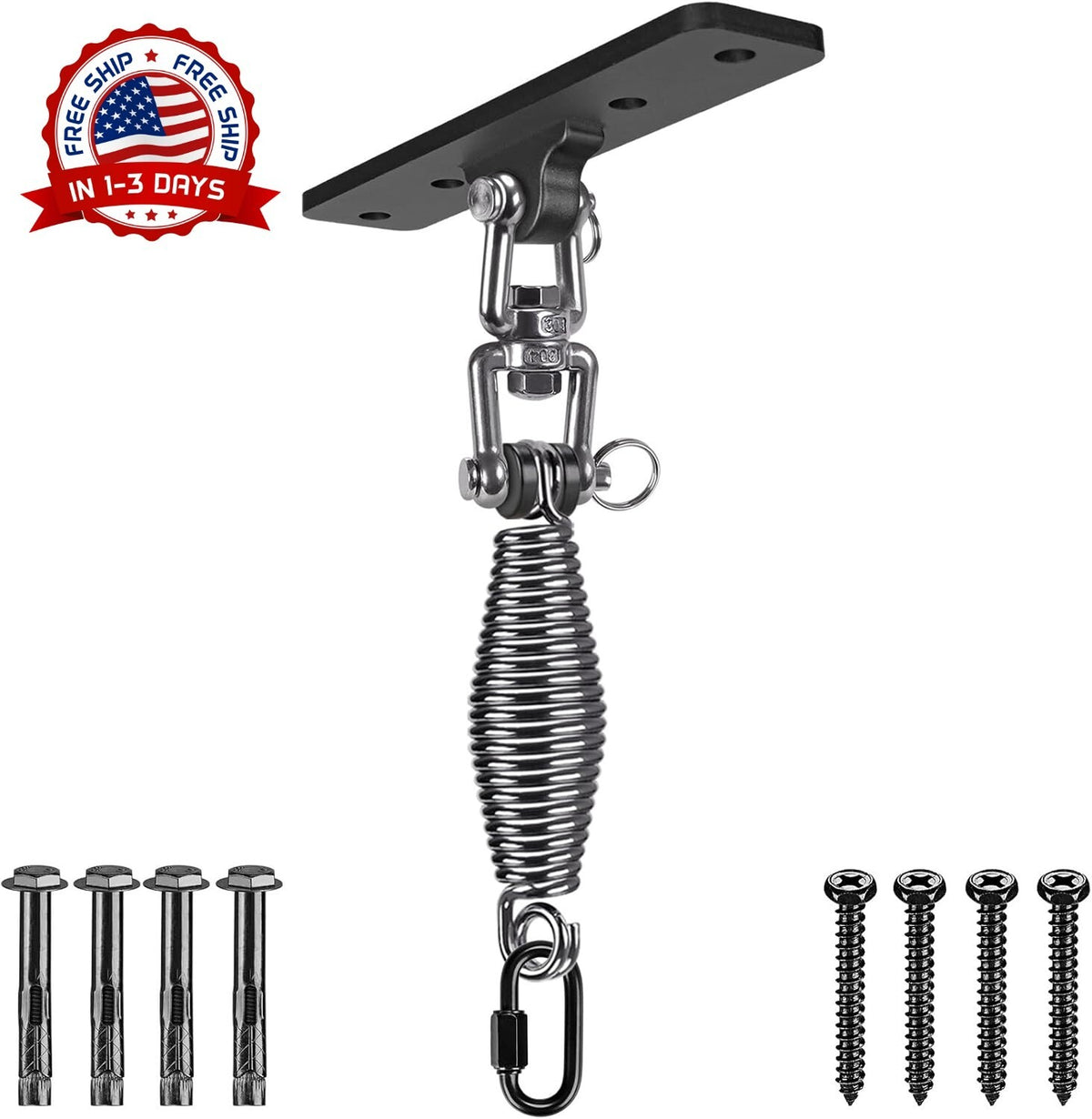 Heavy-Duty Boxing Bag Hanger with 360° Rotation Support for Wooden Beams