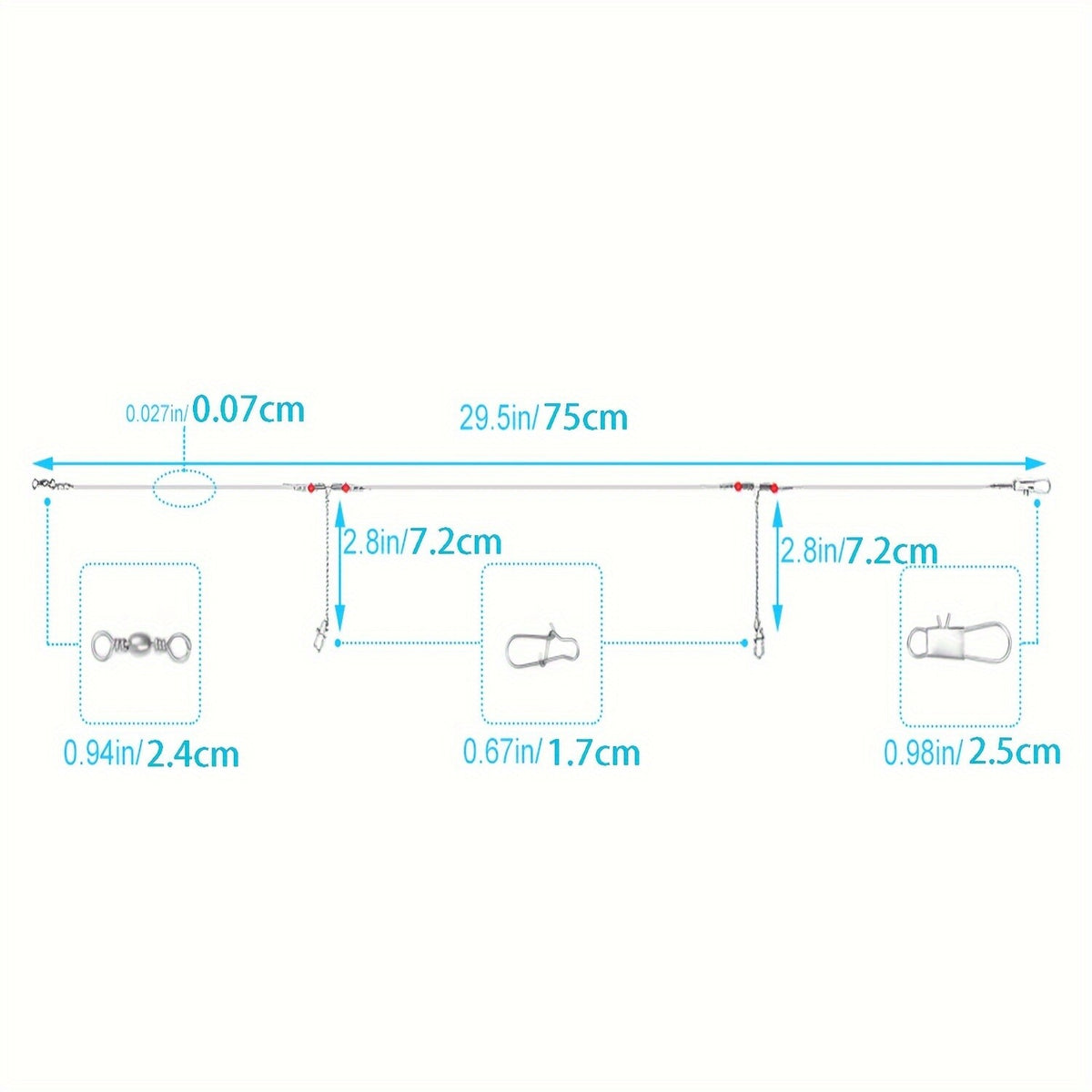 High Low Fishing Rig 100pcs Stainless Steel Leader Set for Saltwater & Freshwater