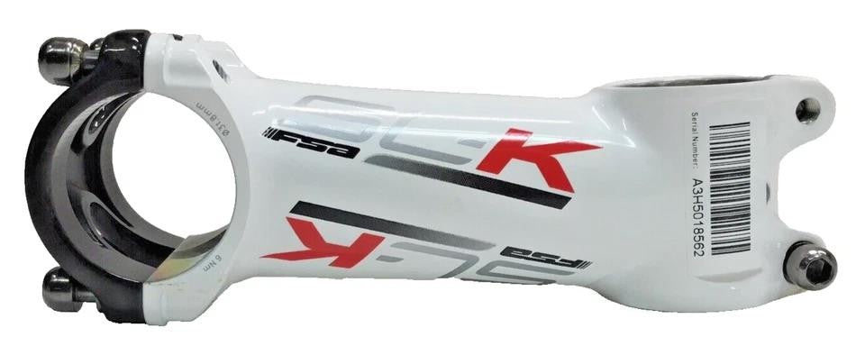 FSA SL‑K Bicycle Stem 100mm 31.8mm Clamp Alloy & Carbon Faceplate White