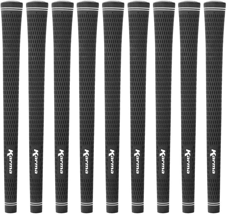 Karma Velour Black Golf Grips Standard Size 51g Round & Ribbed Core