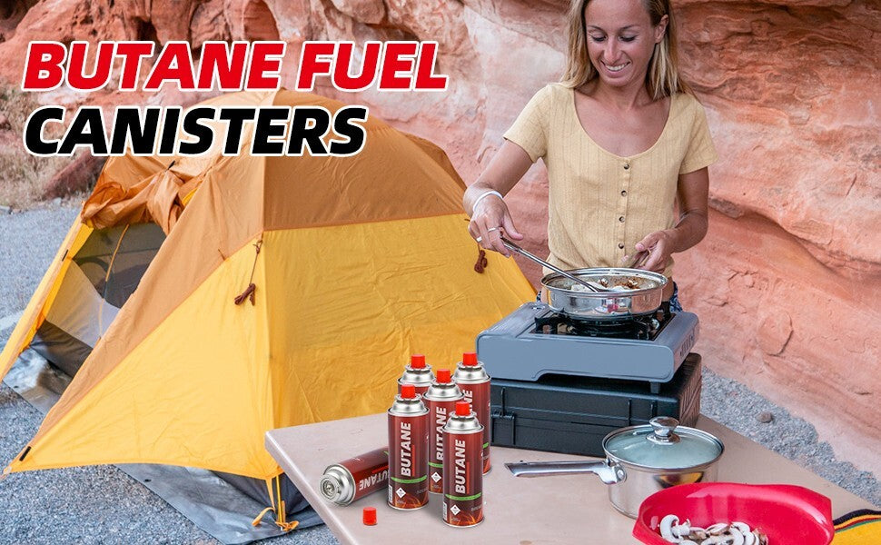 8 OZ Butane Fuel Canisters for Portable Camping Stoves - 28 Count
