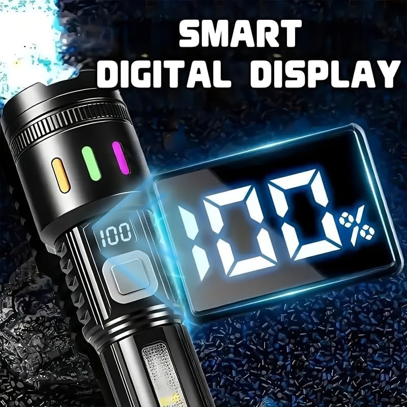 Rechargeable LED Tactical Flashlight - Super Bright Work Light, 2 Pack