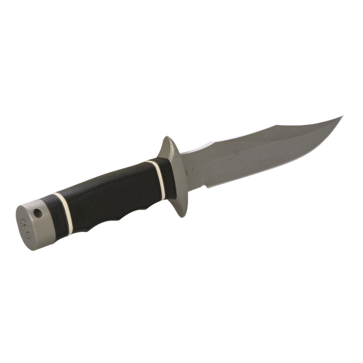 Fixed Blade Combat Knife with Black Kraton Handle and Sheath - 10.9 Inch