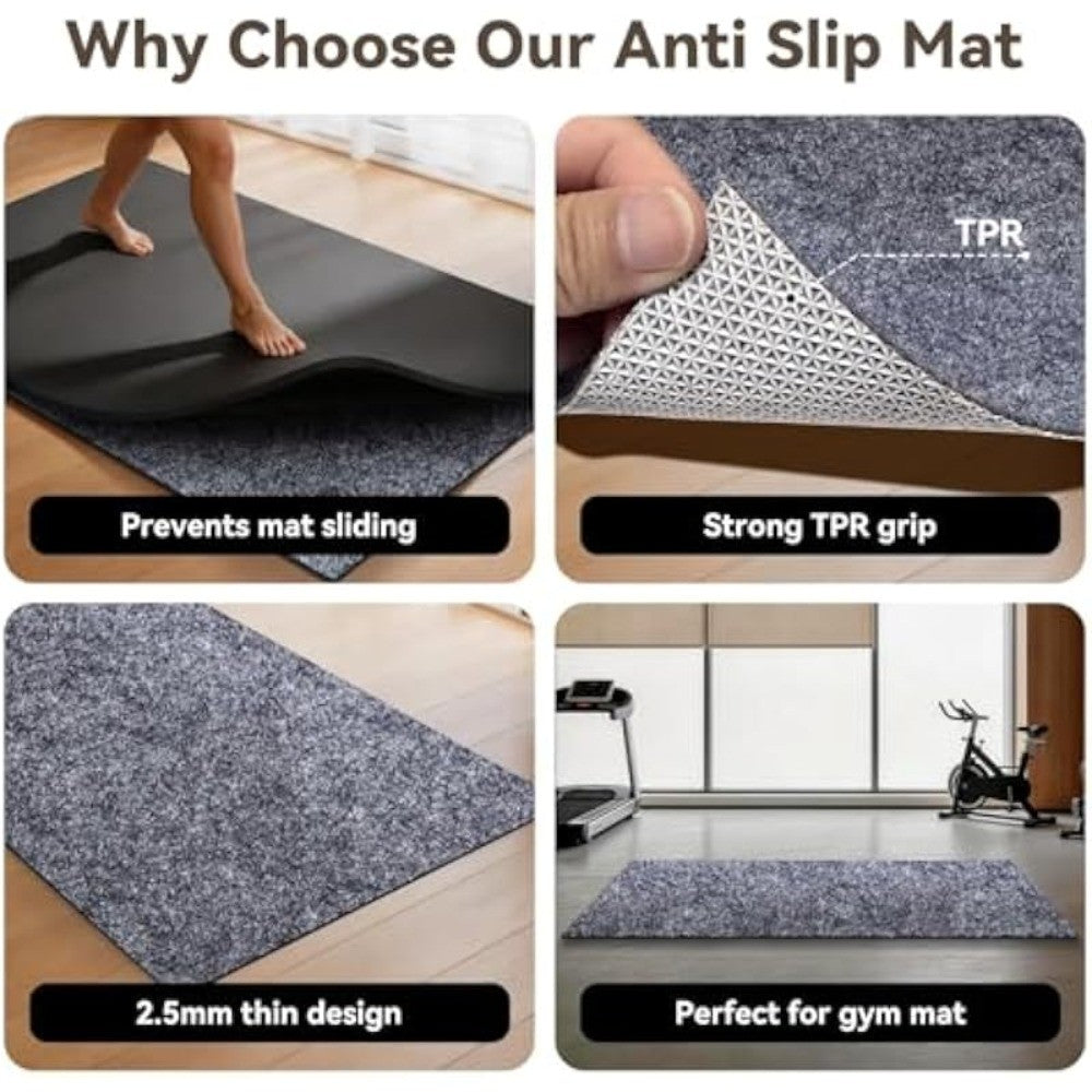 Non-Slip TPR Underlay for Foam Gym Mats - 71x47 Inch Floor Grip Pad