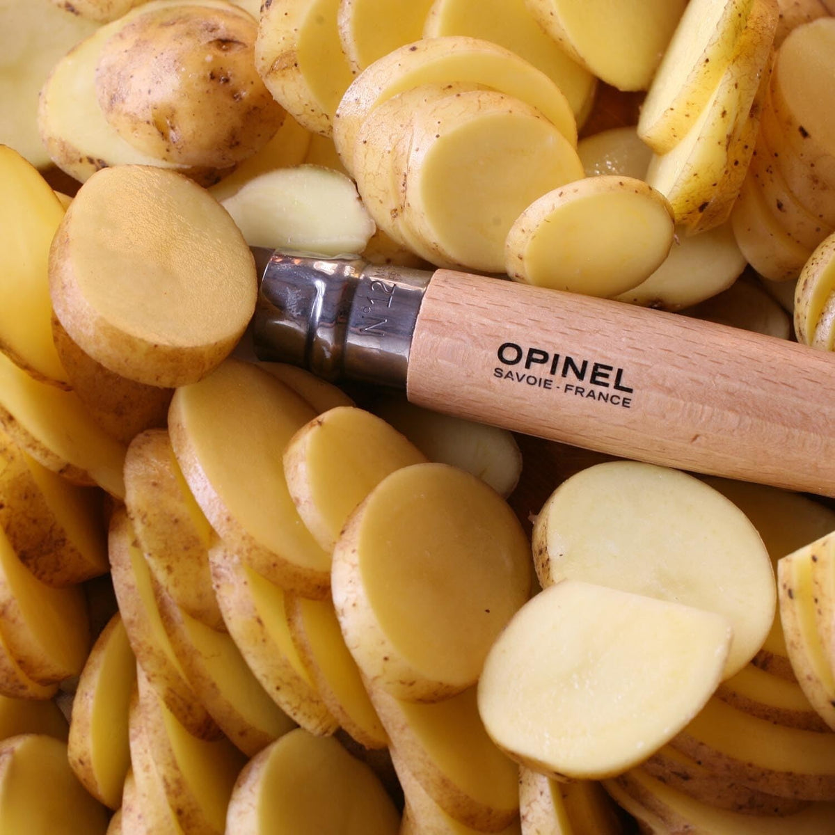 Opinel No. 8 Folding Knife with Stainless Steel Blade & Hardwood Handle