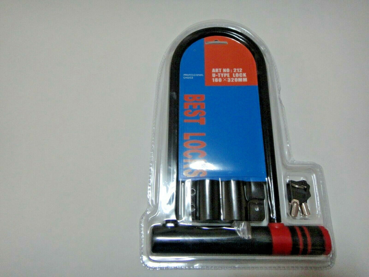 Heavy Duty Bicycle Motorcycle Scooter U Lock 12x5.25 Inch Anti-Theft Security