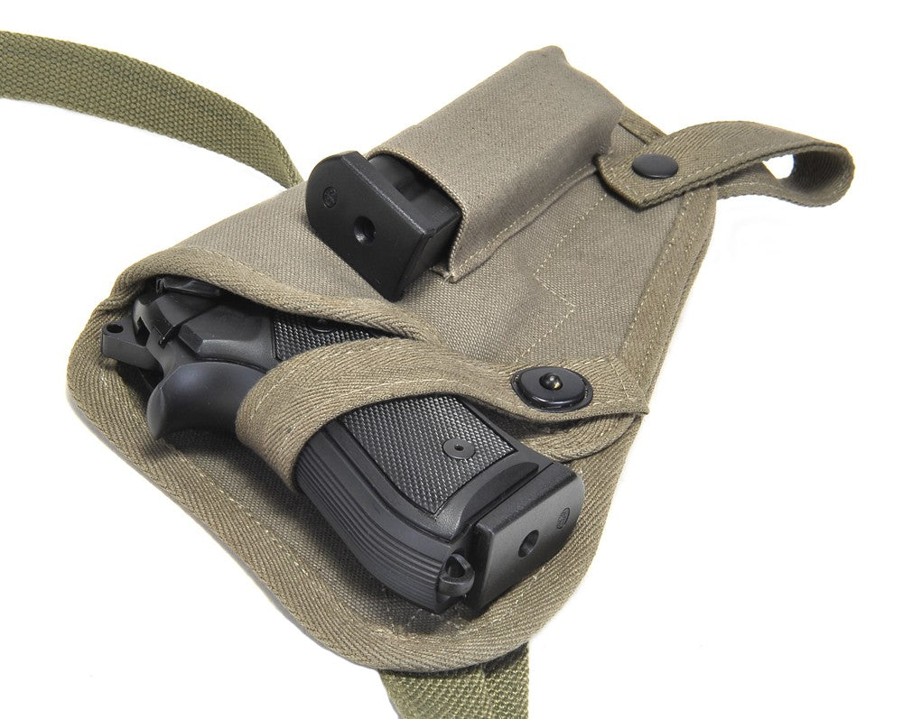 Canvas Shoulder Holster with Magazine Pouch Fits Beretta 92FS - WW2 Replica