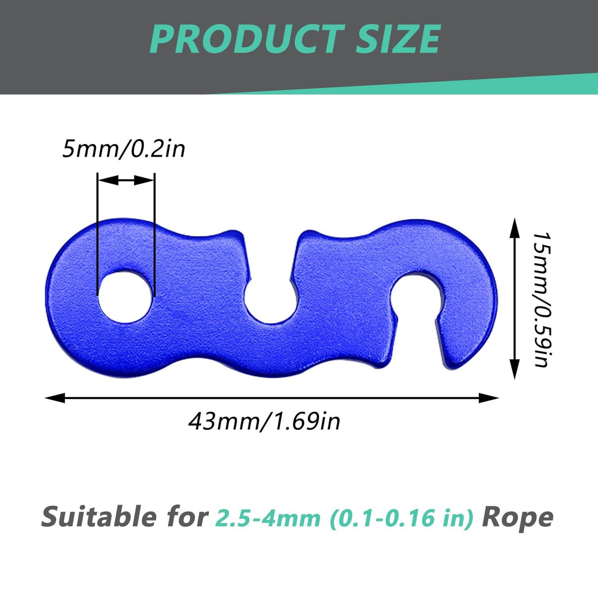 30 Pcs Aluminum Alloy Guyline Tensioners for Tent Ropes Camping Gear