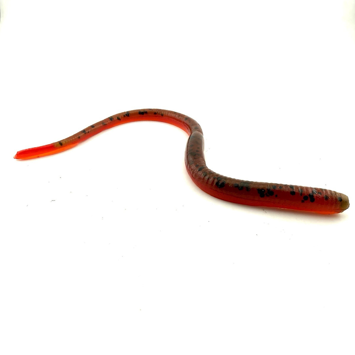 15 Hand Poured 7.5” Pin Tail Plastic Worms for Bass Fishing - Autumn Craw