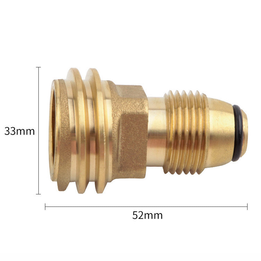 2PCS Propane Tank Adapter 100LB LP to Type-1 Fitting Brass Conversion