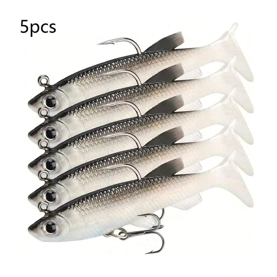 Pre-Rigged Soft Plastic Swimbaits for Freshwater & Saltwater Fishing - Multiple Sizes