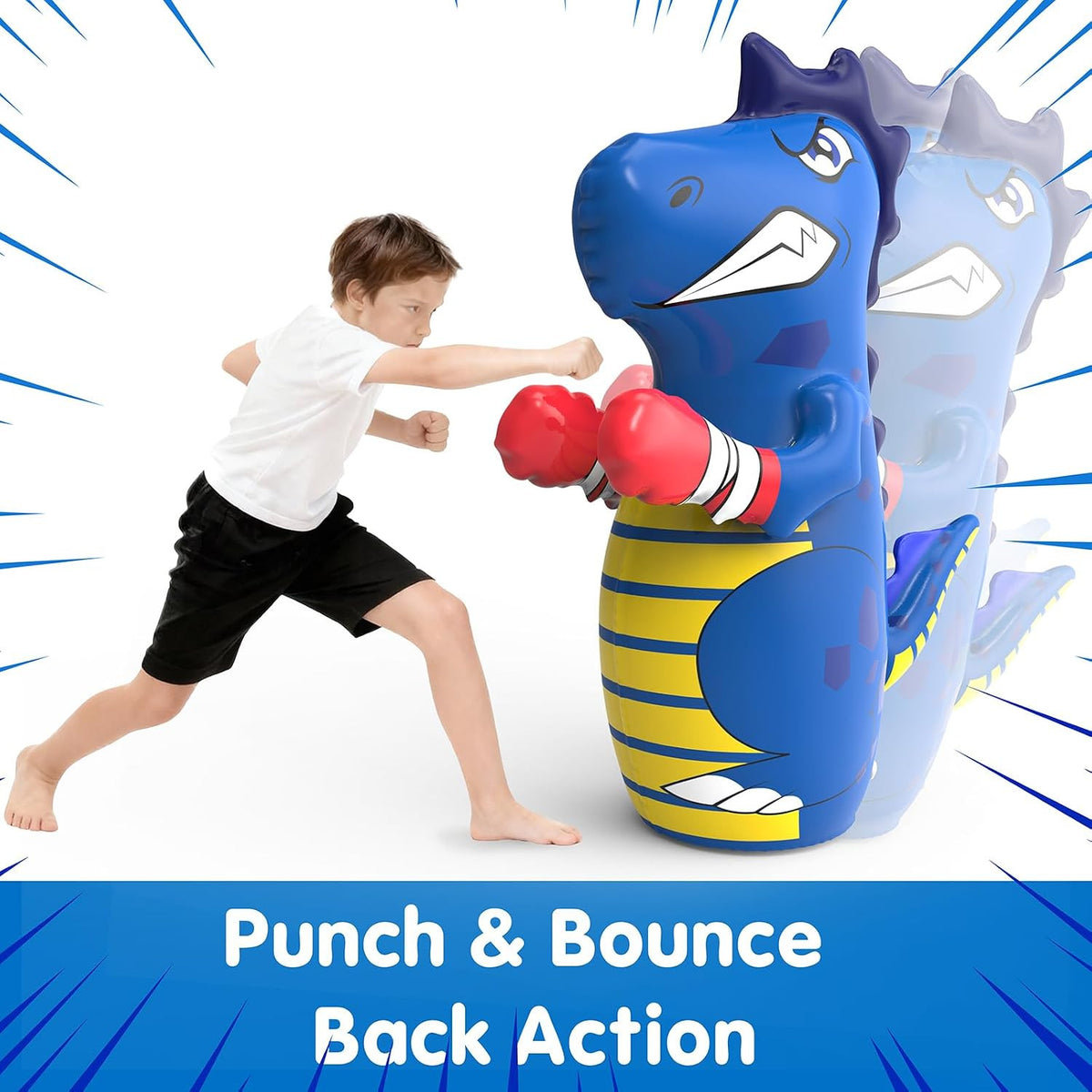 Kids Inflatable Punching Bag - Unicorn & Dinosaur Bop Bag Toys for Active Play