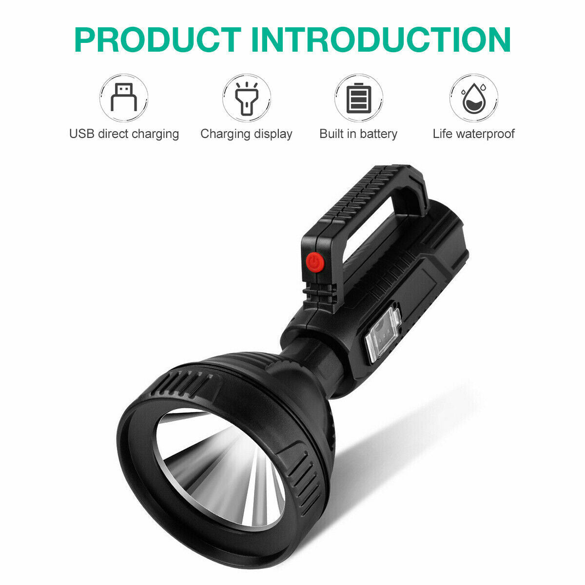 Rechargeable LED Searchlight Handheld Spotlight with 1640ft Range