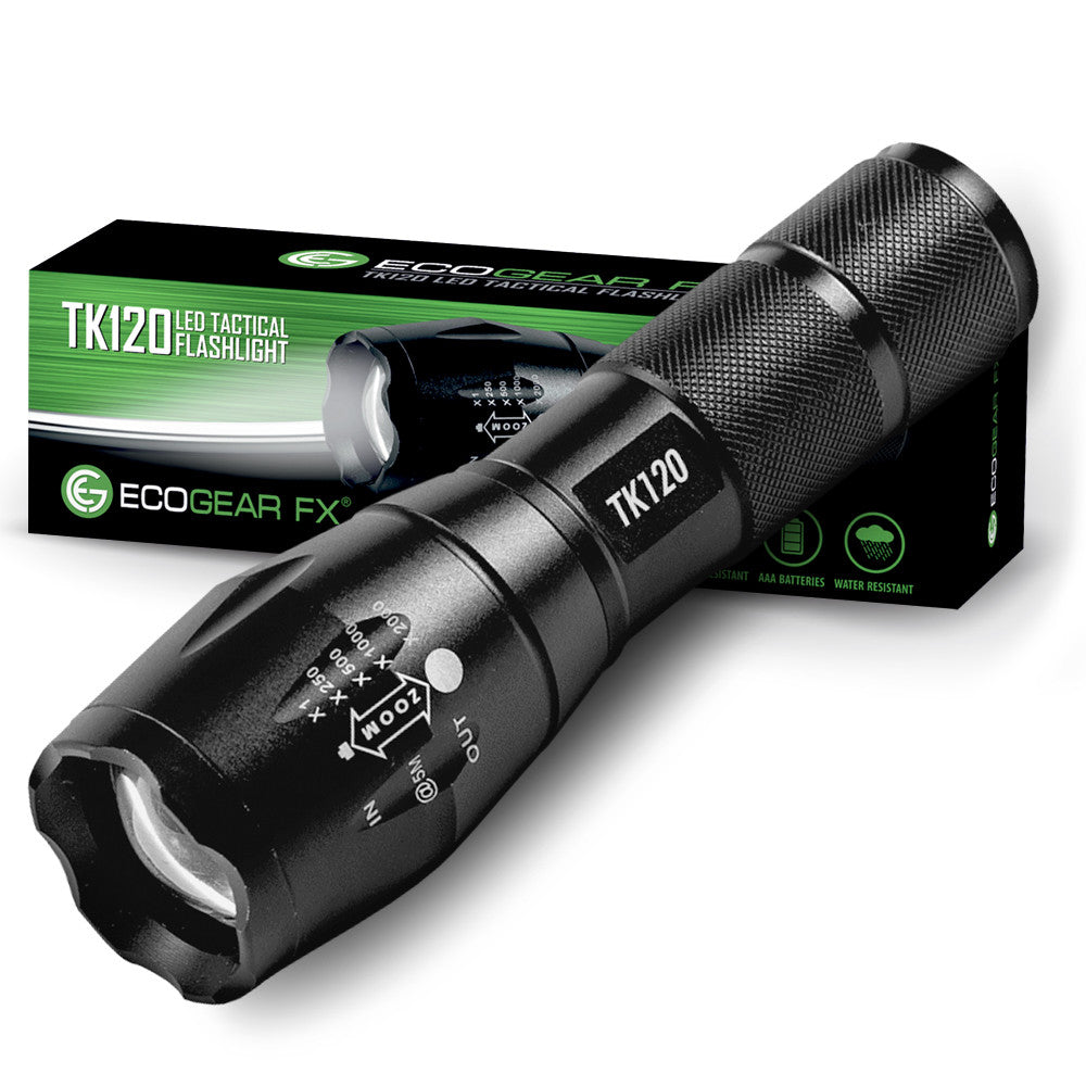 LED Tactical Flashlight with 5 Modes & Adjustable Zoom - Durable Aluminum