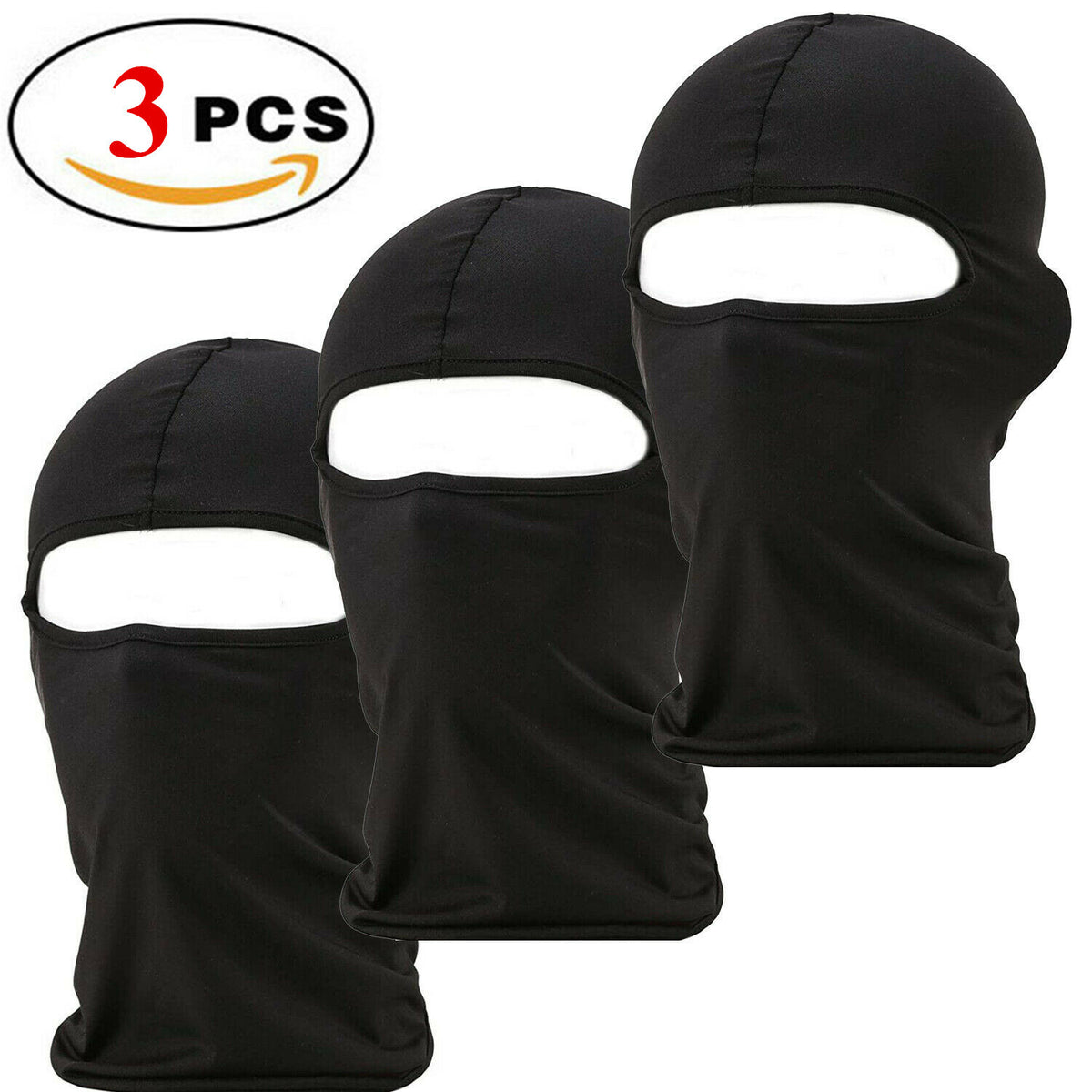 Men's Lightweight Balaclava Face Mask for Ski Motorcycle & Winter Sports - Black 3 Pack