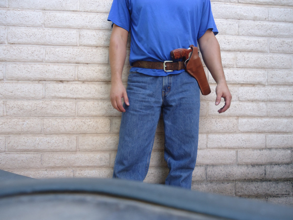 Two-Position Leather Cross Draw Holster for Smith & Wesson 6" Barrels