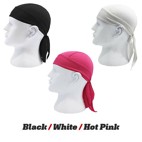 3 Pack Skull Cap Motorcycle Head Wrap Tie Durag Cycling Hat Quick-Drying