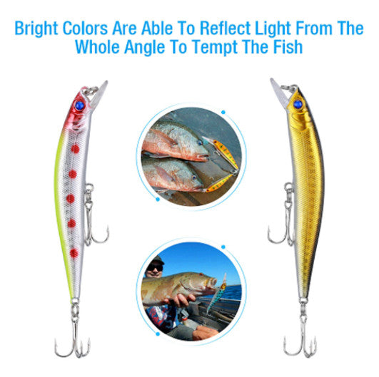 10Pcs Fishing Lure Set - Crankbaits Minnow Baits for Freshwater & Saltwater