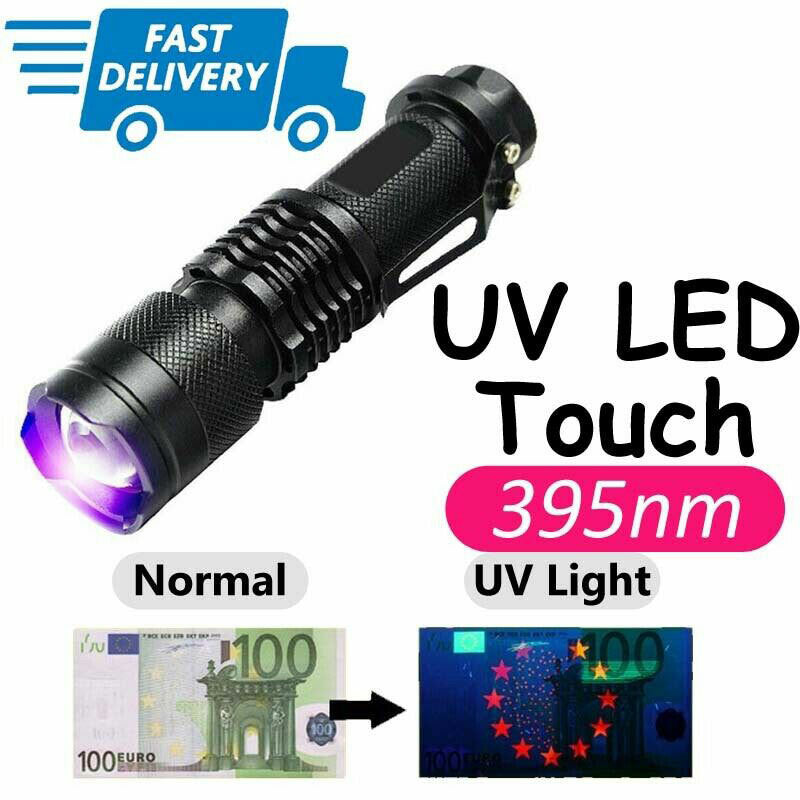 120000lm UV Blacklight Flashlight Waterproof Handheld Torch