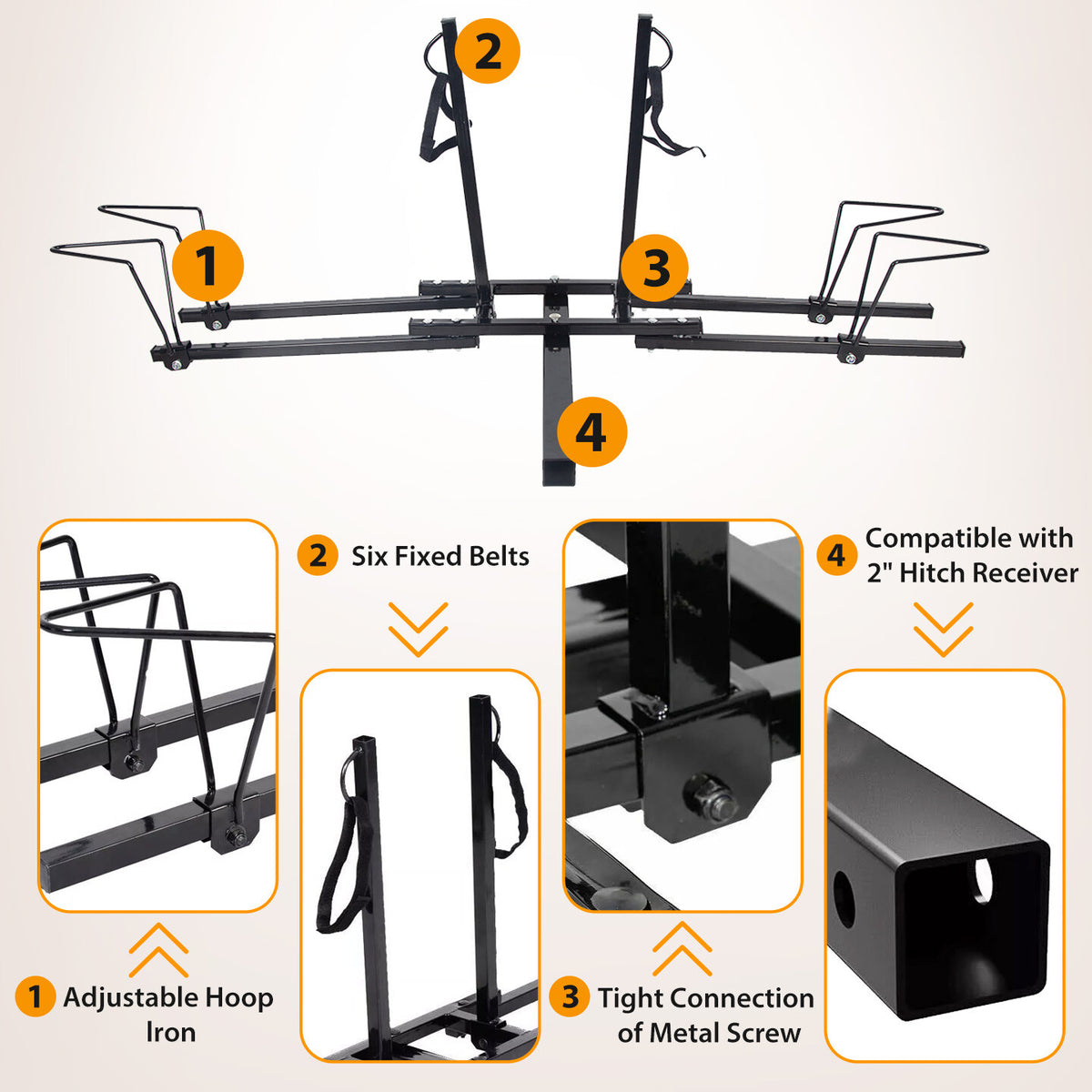 2-Bike Hitch Mount Carrier for SUVs Trucks & Minivans - 2" Receiver