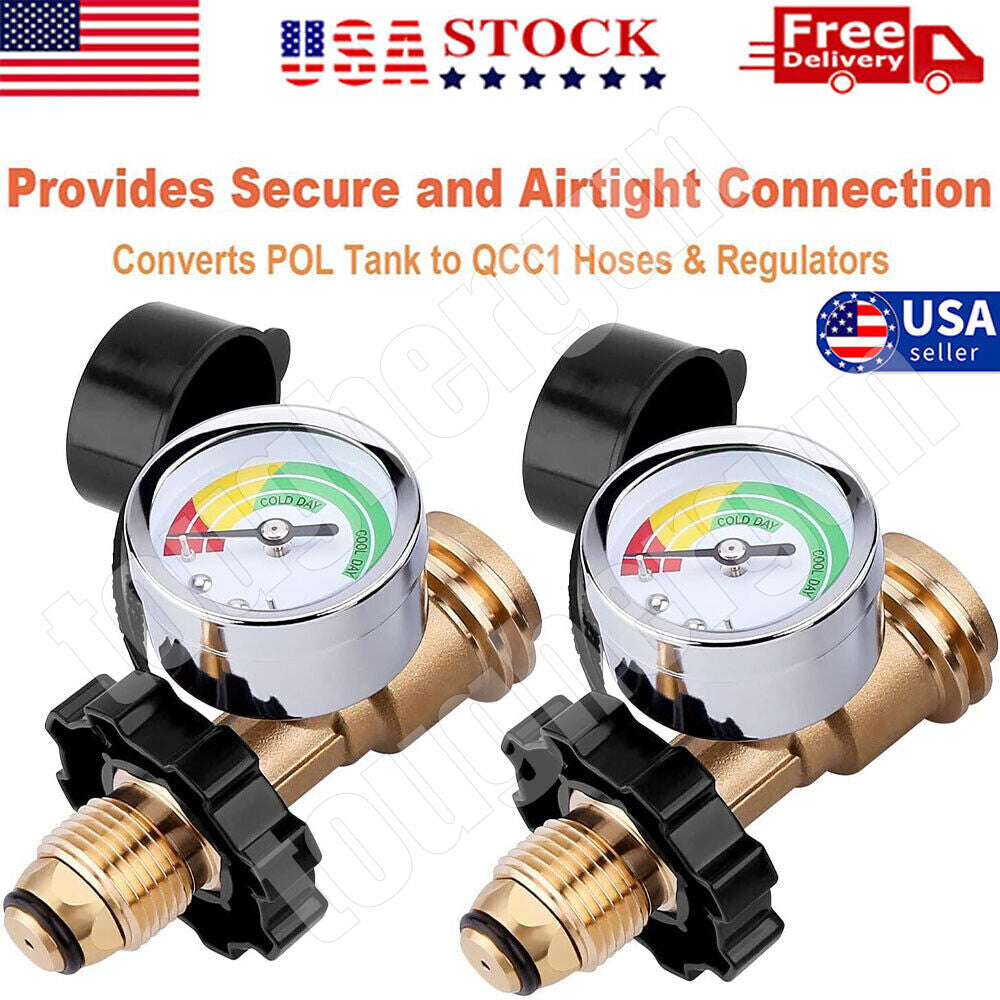 2 Pack Propane Tank Gauge Level Indicator for 5-100lb QCC1 Connect BBQ