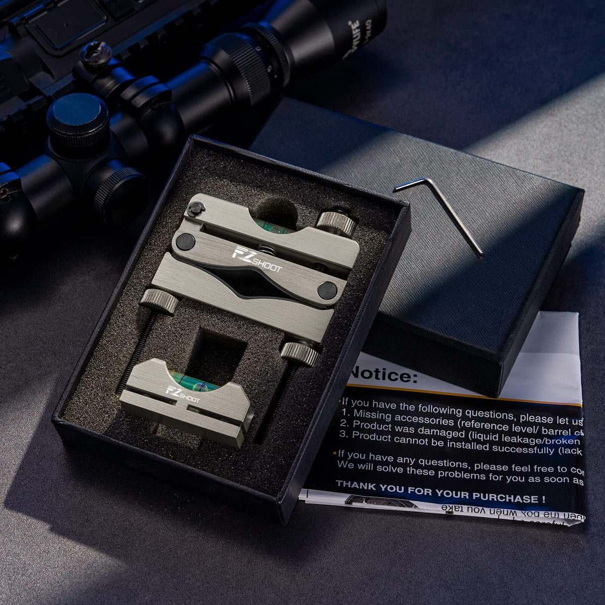 Scope Crosshair Leveling Kit for Rifle & Optics Alignment - Aluminum Precision Tool