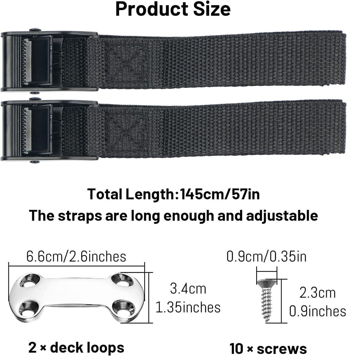 Cooler Tie Down Kit for YETI and RTIC Coolers - Adjustable Nylon Straps