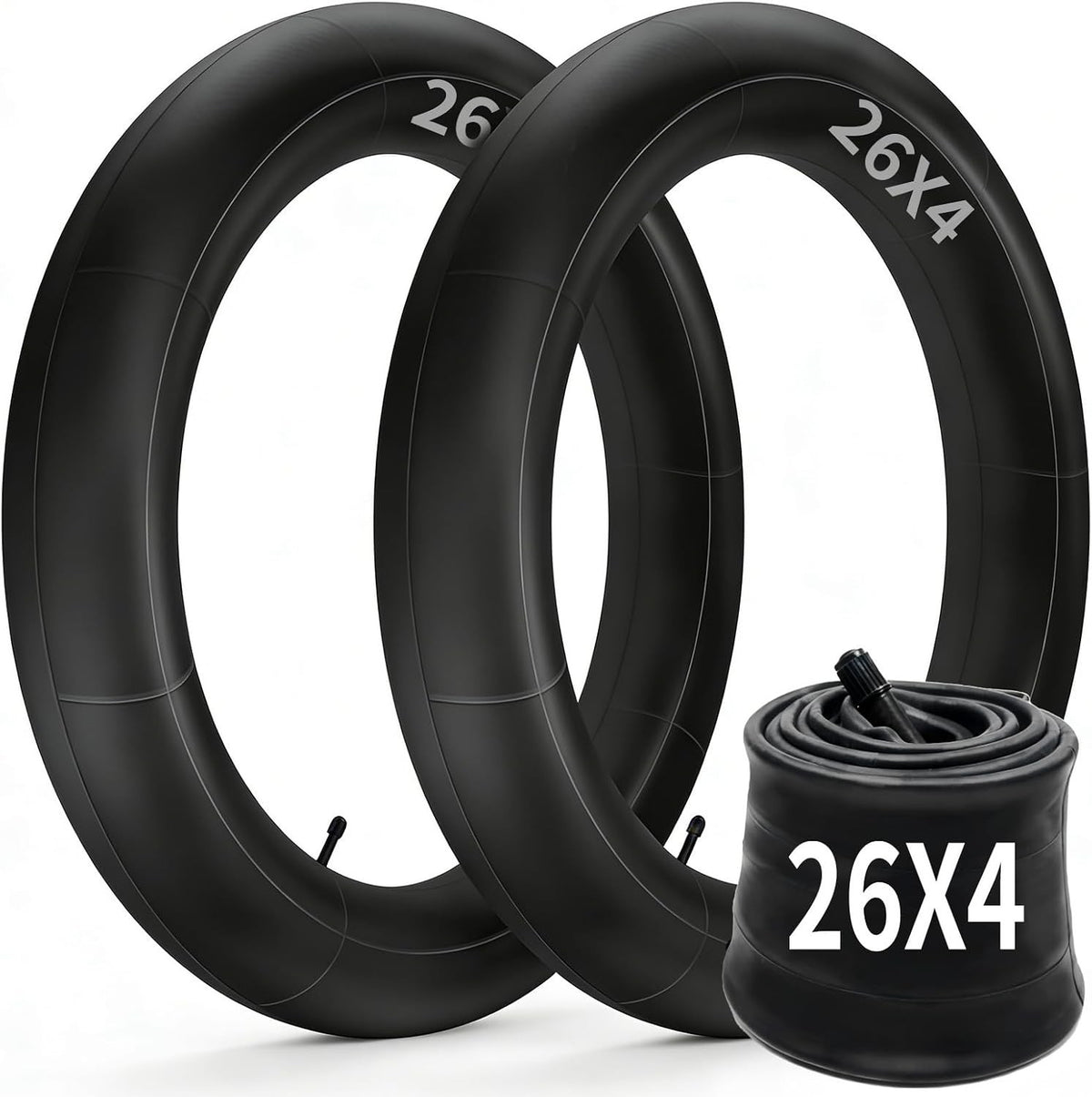 26x4.0 Fat Bike Inner Tube 2 Pack - Compatible with 26 Inch Fat Tires
