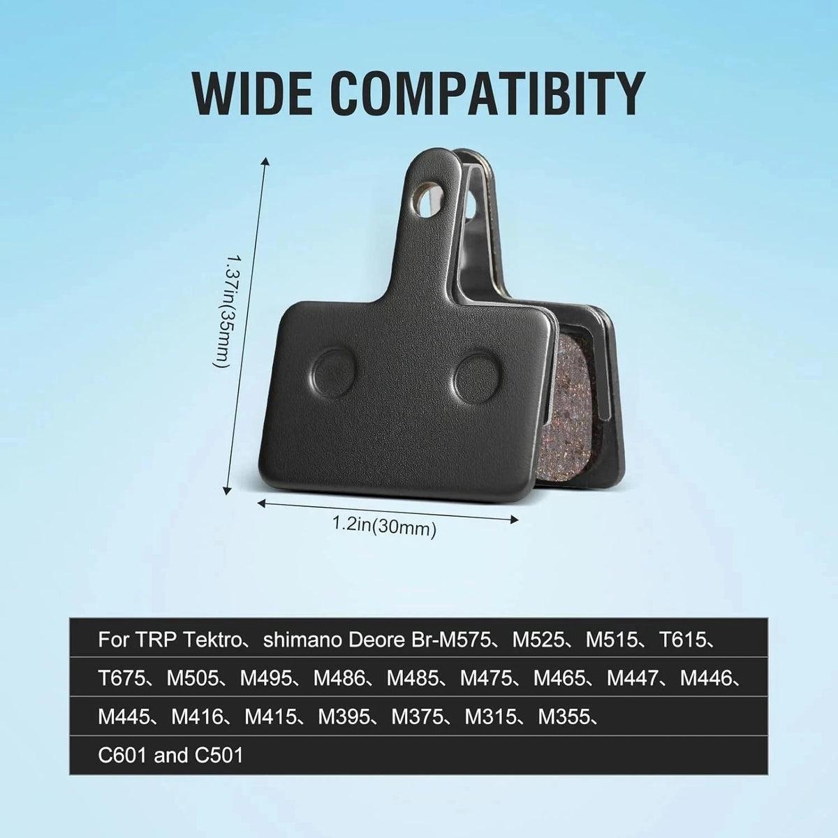 MTB Disc Brake Pads Set - Semi-Metallic, Quiet, 4 Pairs with Install Kit