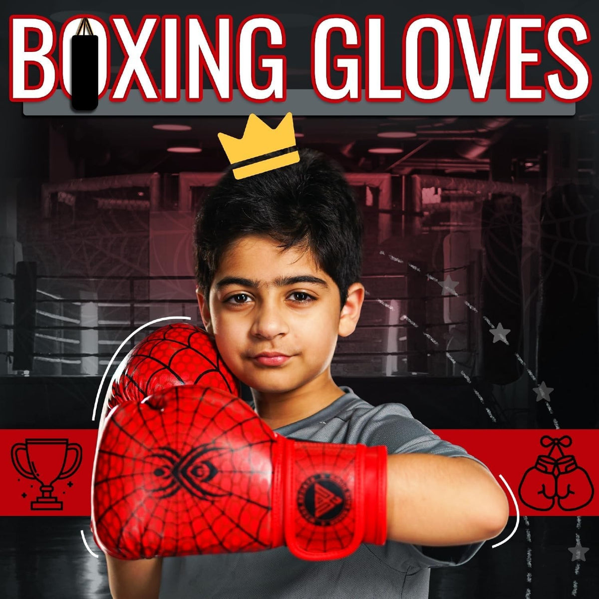 Kids Boxing Gloves & Hand Wraps Set for Training & Sparring