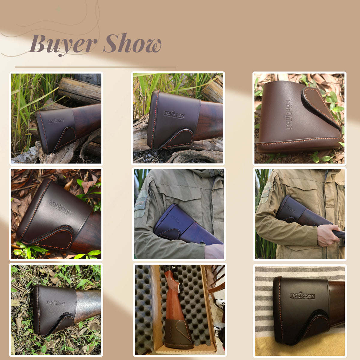 Leather Recoil Pad for Rifle and Shotgun Stock - Adjustable Shooting Cushion