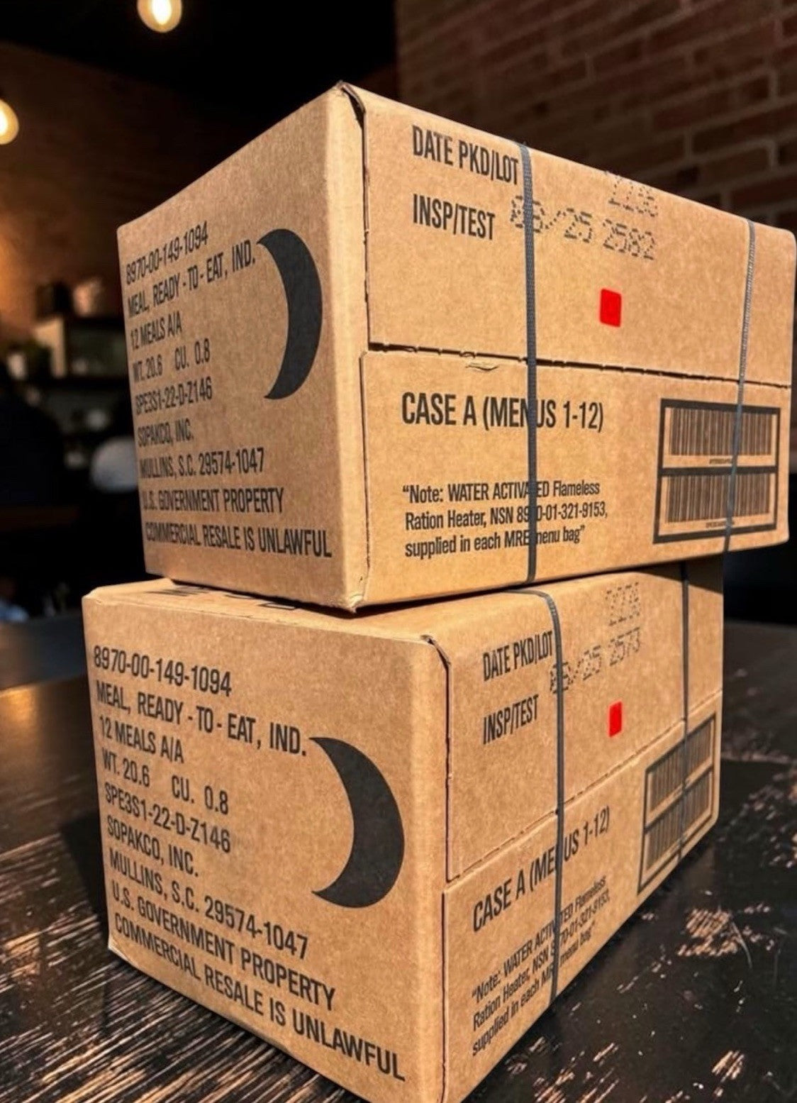 Military Meals Ready-to-Eat (MRE) Case 24 Pack Certified Fresh for Emergency & Outdoor Use