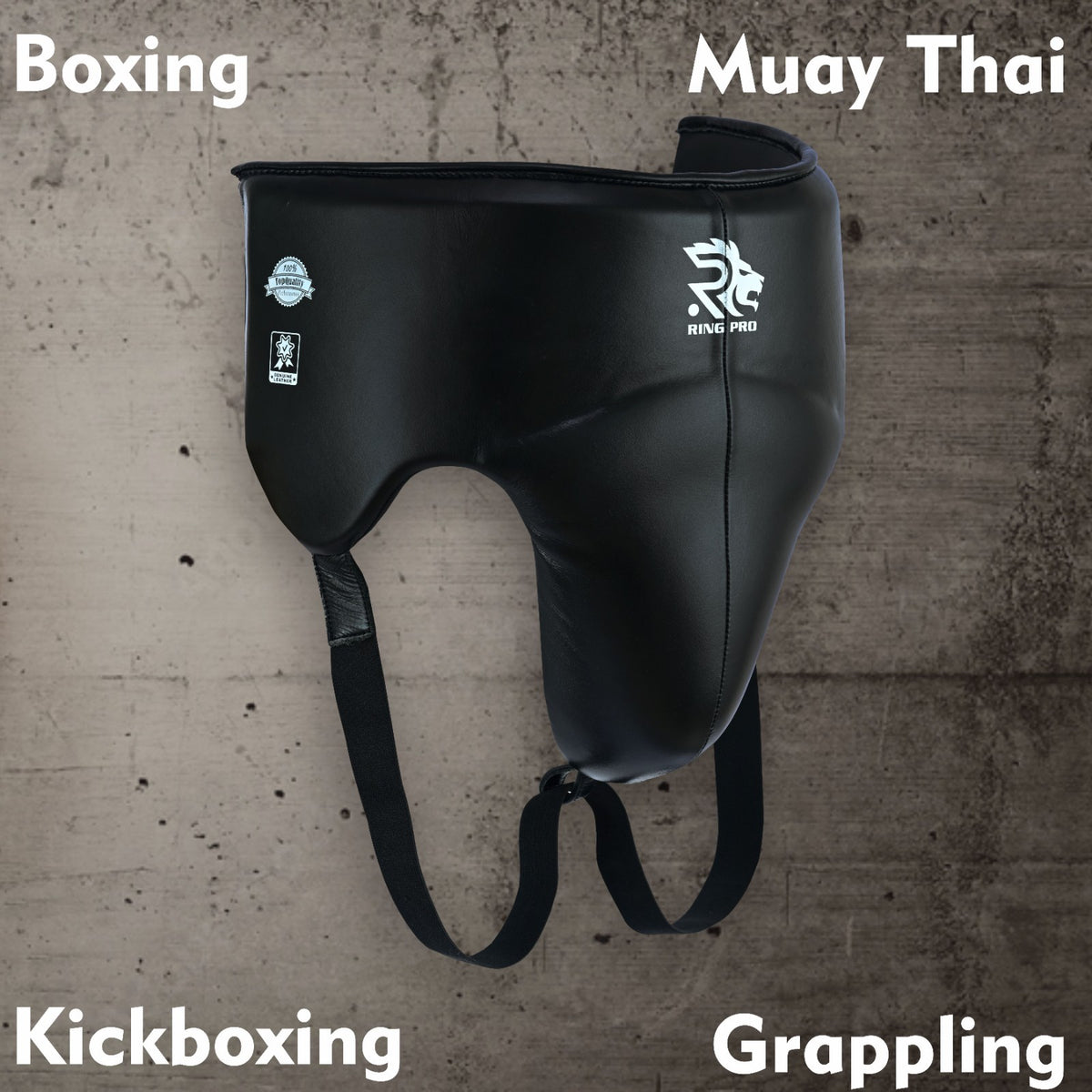 Leather Groin Guard with Built-In Cup for Boxing MMA Muay Thai Training - S-XL