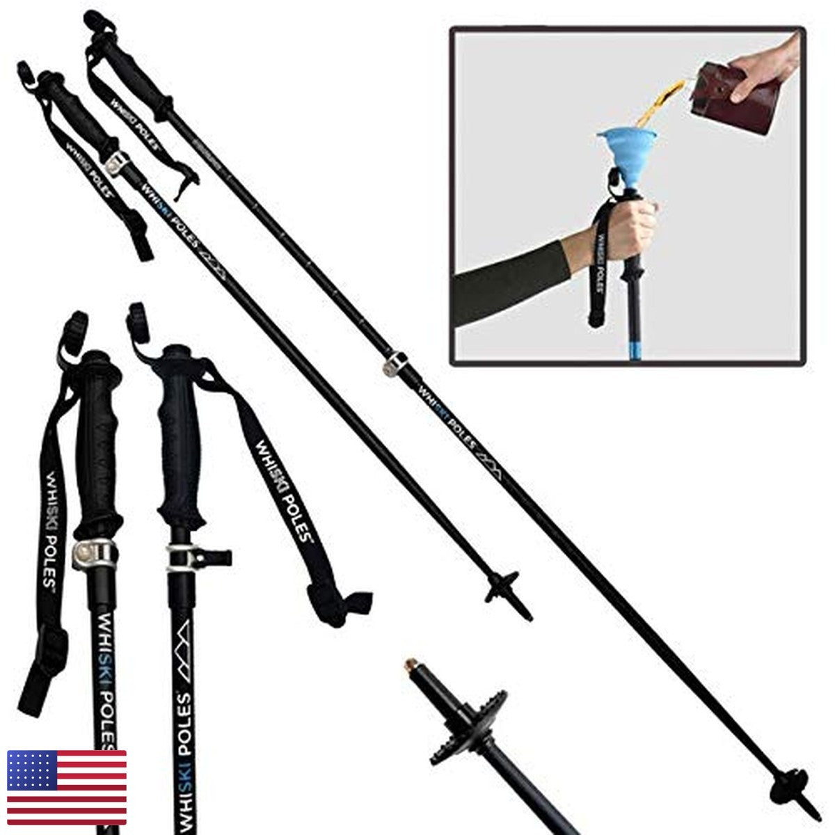 Ski Pole Flask - 2.0 Ski Pole Hydration Bottle for Winter Sports