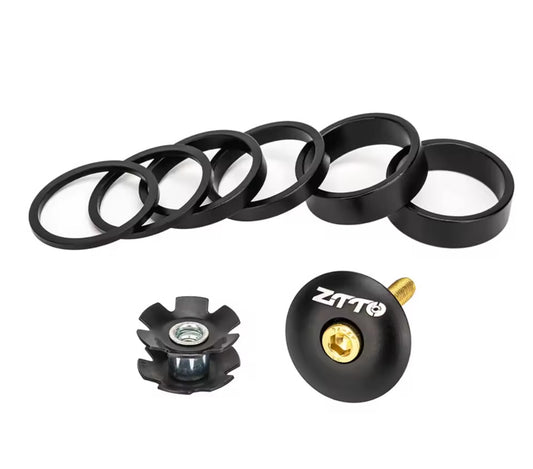 Bicycle Headset Spacer Set Aluminum Alloy Top Cap Washer Ring for 28.6mm Forks
