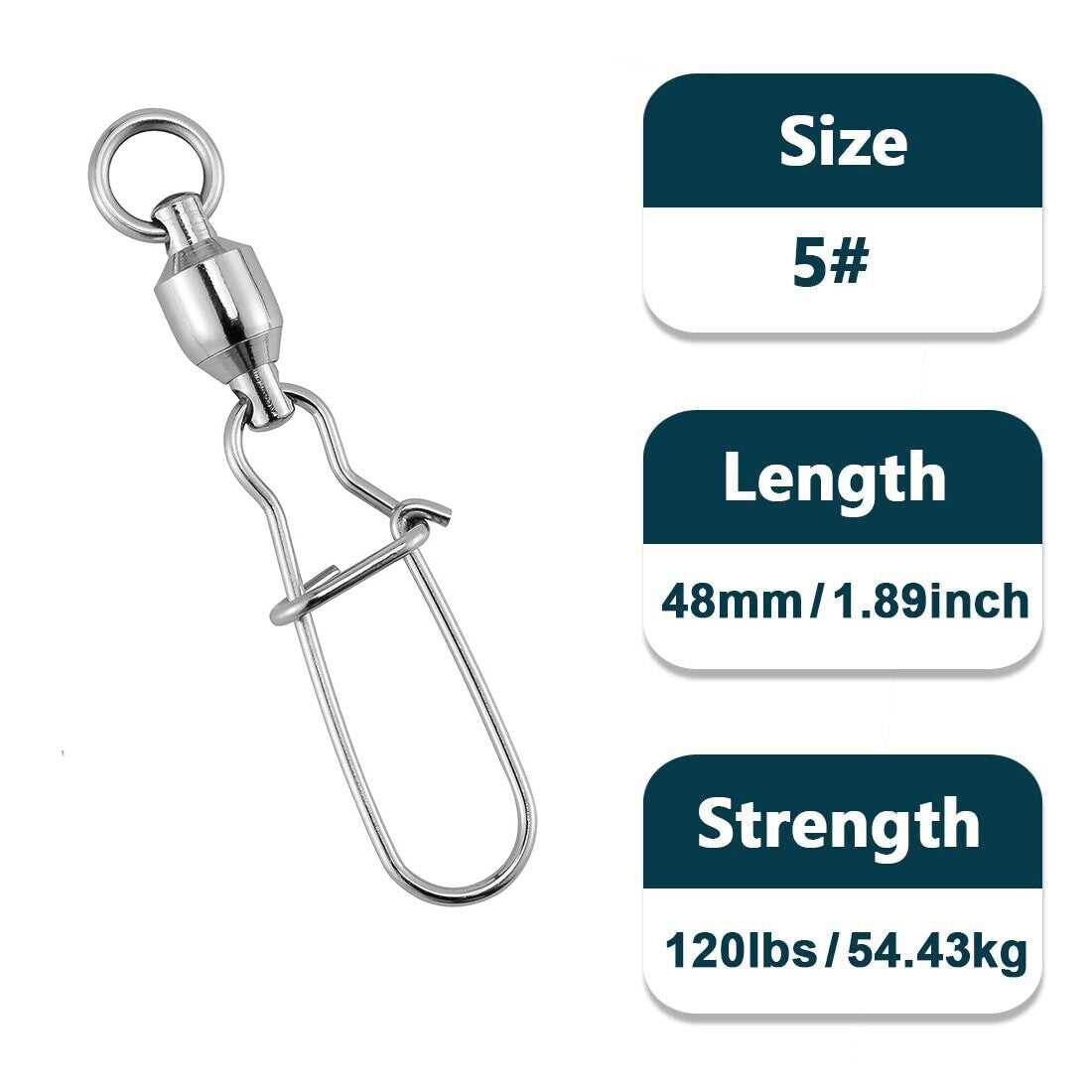 Fishing Ball Bearing Swivels with Duo Lock Snap - Multiple Sizes & Quantities