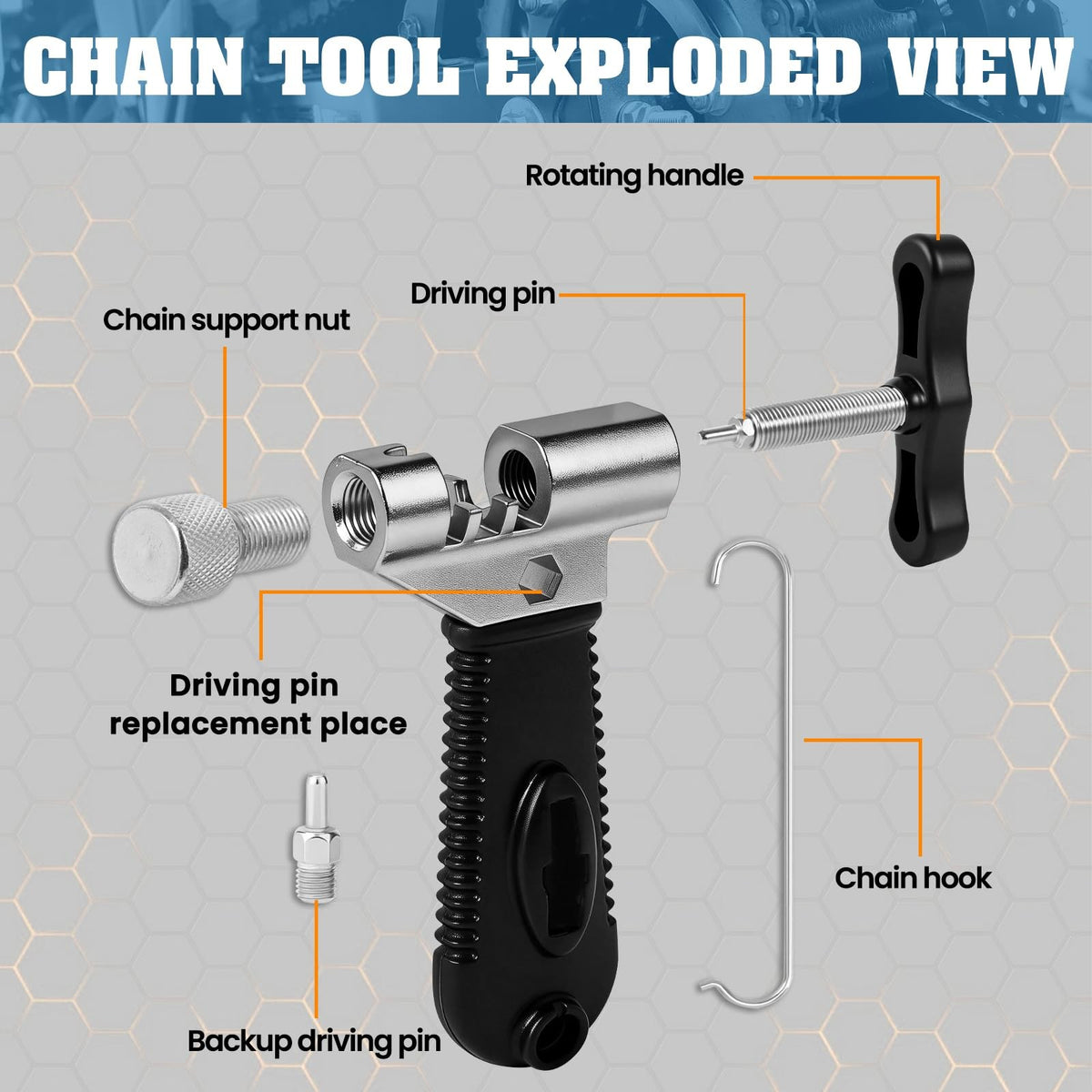 Universal Bike Chain Tool for Road & Mountain Bicycles - Durable Chain Breaker