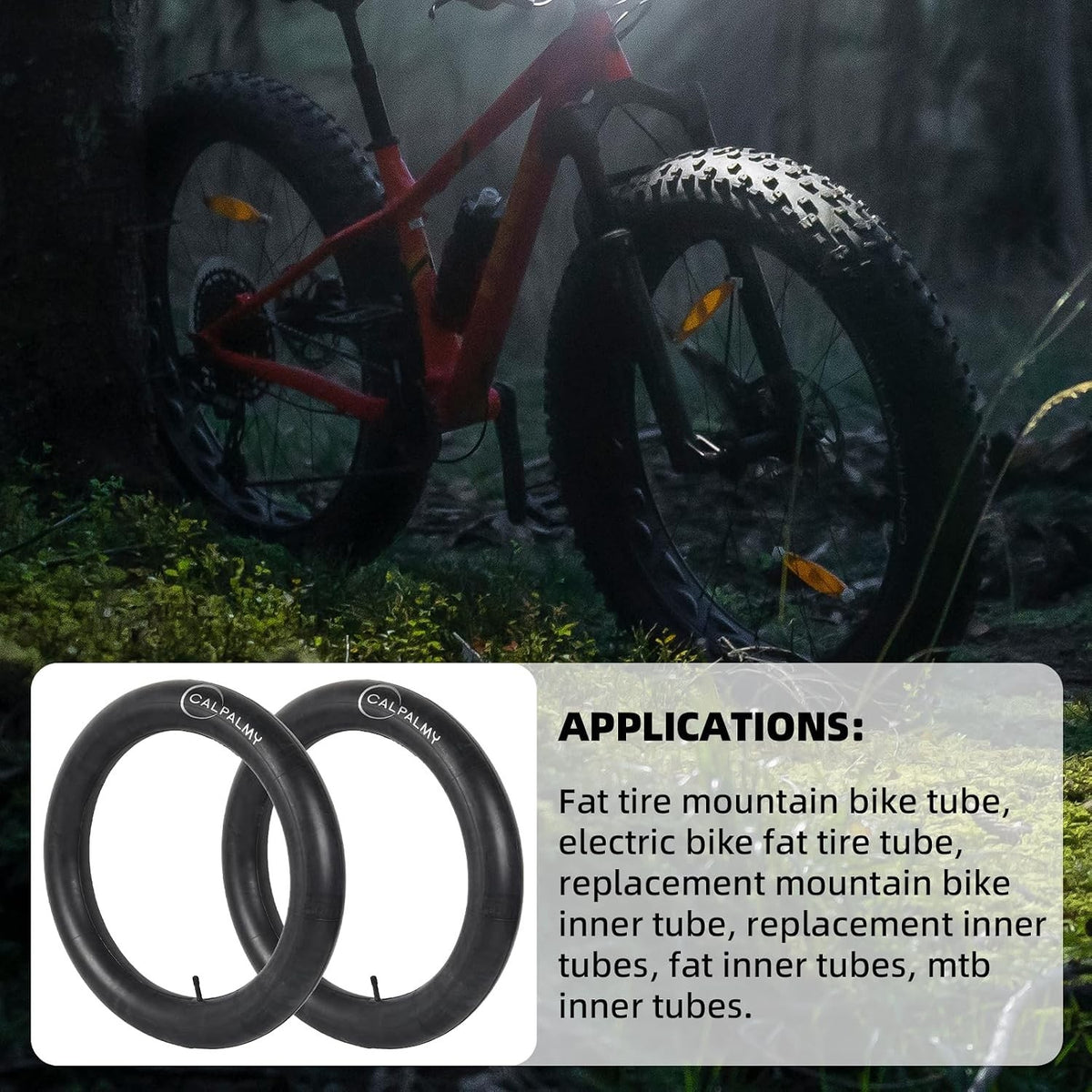 26x4 Inch Fat Bike Inner Tube - Heavy-Duty 2 Pack for Mountain & Electric Bikes