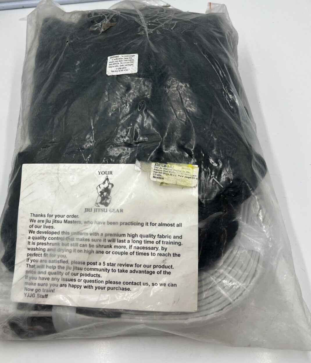 Brazilian Jiu Jitsu Gi Uniform Black A5 for 6'2" - 6'4" Height