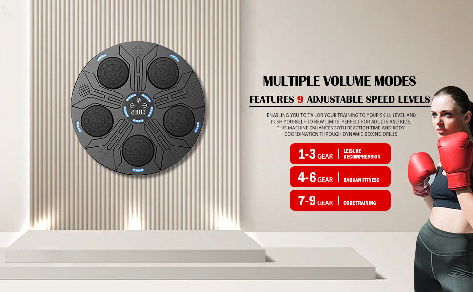 Smart Boxing Machine with Music and Training Modes - Bluetooth, Adjustable Speed