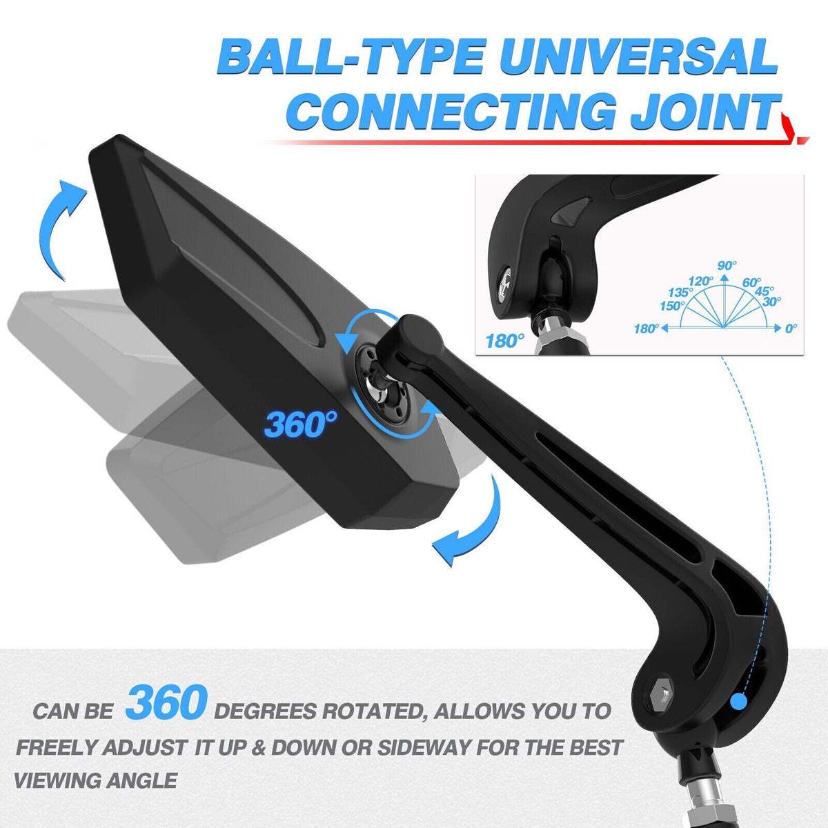 Adjustable Bicycle Rearview Mirror for Handlebar - Scratch Resistant Glass