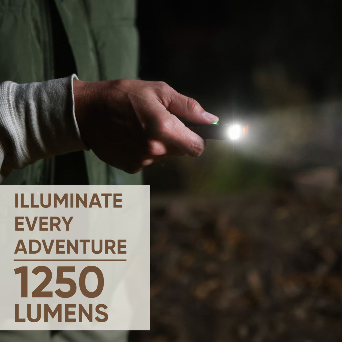 Rechargeable LED Flashlight 1250 Lumens Compact Metal EDC Torch