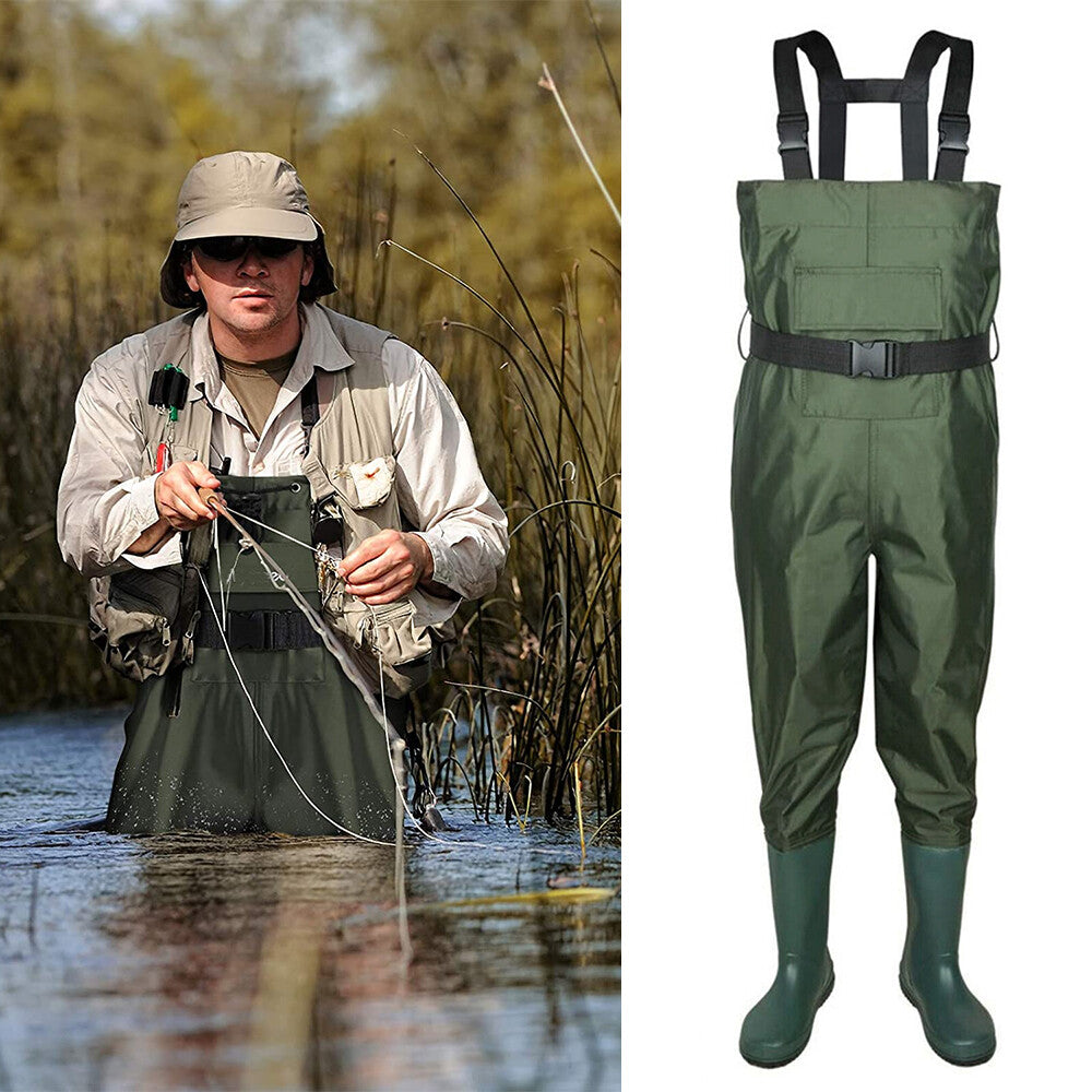 Waterproof Chest Waders for Hunting and Fishing Nylon Bootfoot 6-13 Size