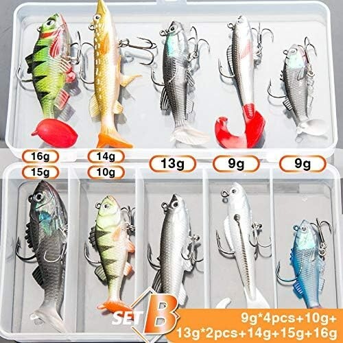 10Pcs Soft Fishing Lures Kit - Artificial Swimbaits for Bass Pike Trout
