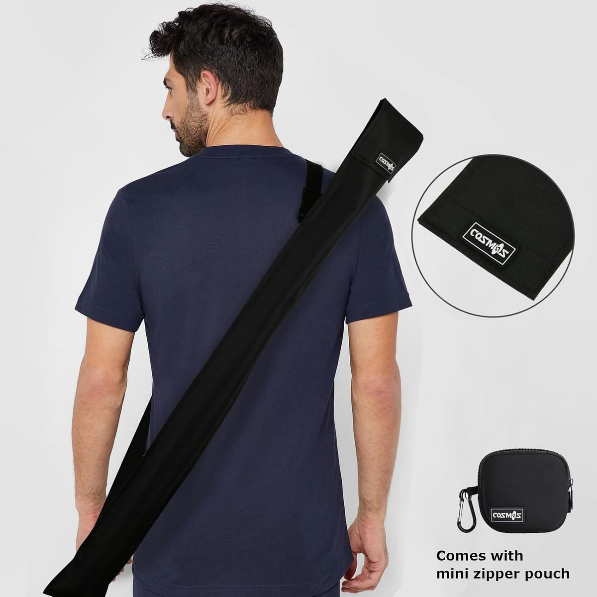 Classic Black Cue Stick Storage Bag for 1 Butt + Shaft, 2 Compartments