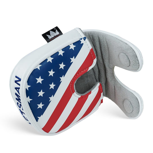 Golf Club Headcover for Mallet Putter - USA Flag Design, Magnetic Closure