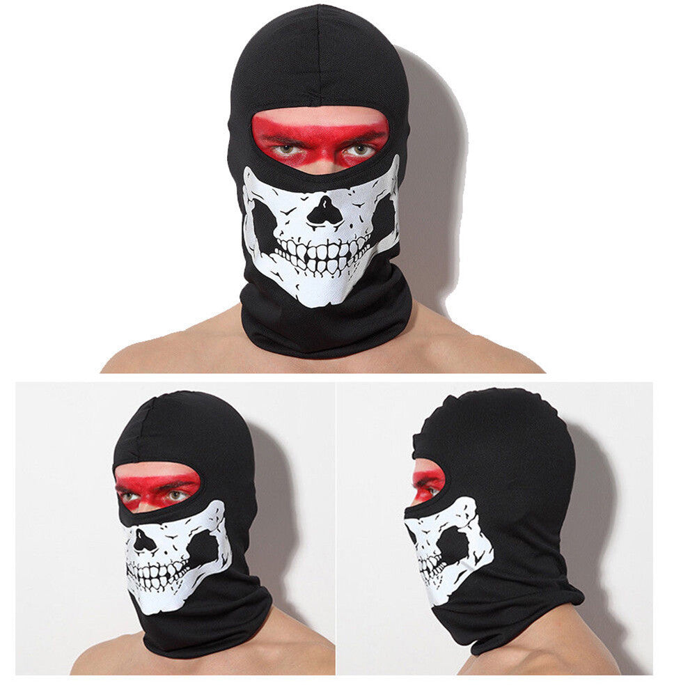 Full Face Balaclava Mask with Skull Print for Outdoor Sports & Tactical Use